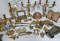 Large lot of antique bronze, copper, brass, and porcelain items