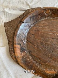 Large one-piece platter with ears, folk art, 19th century