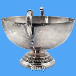 Large silver wedding cup with fish mouth antique chalice