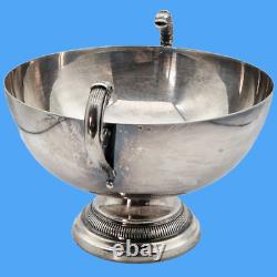 Large silver wedding cup with fish mouth antique chalice