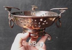 Little Copper Table Braiser, Eighteenth, Stove With Lily Flowers