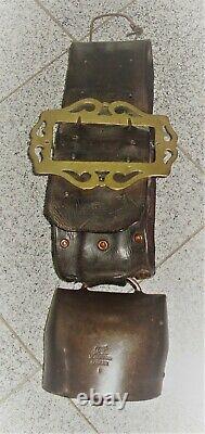Lot Of 2 Cowbells Devouassoud Chamonix No.8 And 6 With Leather Collar