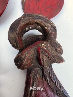 Lot of 4 Antique Carved Ritual Spoons, Timor, Indonesia, Tribal Art