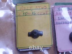 Lot of button, loop, token, stud, ring, medieval England, Thames, 15th-16th century