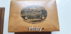 Lot of old small boxes of travel souvenir stamps