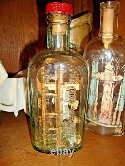Magnificent 19th-century passion bottle in carved wood, folk art, religion