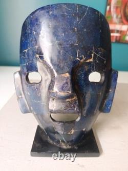 Magnificent Aztec Tribal Mask in Lapis Lazuli Magnificent Aztec Tribal Mask in Lapis Lazuli