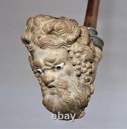 Magnificent Large Pipe Head Of Baccus 19th