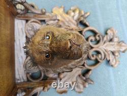 Magnificent Pair of Black Forest Carved Wood Console Shelves, 19th Century
