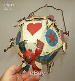 Magnificent Polychrome 19th Lantern Procession Old Tool