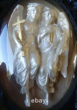 Magnificent Wooden Frame Carved With Napoleon Angels III Religion