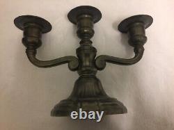 Manor House 3-branched candlestick in solid (matte) pewter