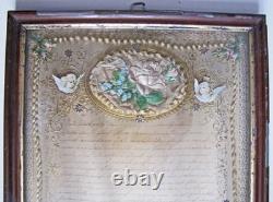Manuscript Document, 1899. Under glass, religious illuminated manuscript to be determined