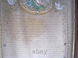 Manuscript Document, 1899. Under glass, religious illuminated manuscript to be determined