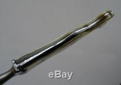 Meat Fork With Three Teeth Iron Sleeve Shaped 19th Leg