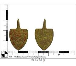 Medieval Heraldic Harness Pendant Enamelled Stag High Era