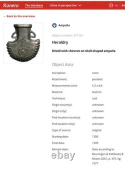 Medieval Pilgrim Flask Shell Saint James Heraldic Gothic 14th 15th