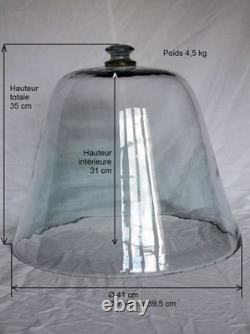 Melon-shaped glass cloche, late 19th century (with its handle!)