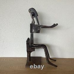 Metal Statue 20th Century Brut Art Singular Art Osiris Industrial Steel