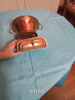 Miniature Copper Fountain and Basin, Mounted on a Support Stand