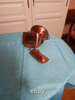 Miniature Copper Fountain and Basin, Mounted on a Support Stand