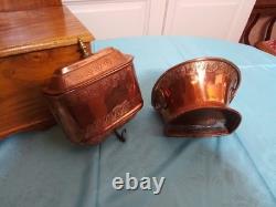 Miniature Copper Fountain and Basin, Mounted on a Support Stand