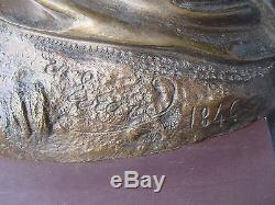 Minstrel In Bronze Signed Victor Evrard Dated 1846 36 CM 6,7 KG