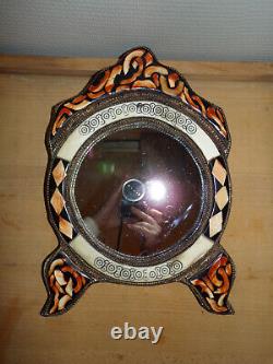 Mirror framed in camel bone 36 x 24.5 cm