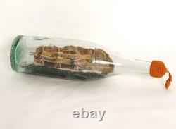 Model ship bottle 3 mast diorama Abbeville house Popular Art 20th century