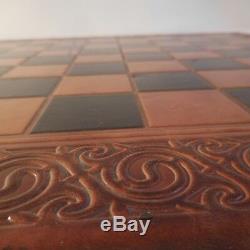 N1993 Chess Tea Lady Handmade Handmade Chess Game Ludo Tray Leather France