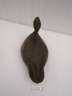 N2 Old carved and painted wooden duck decoy hunting call, folk art