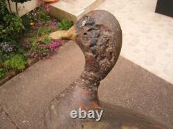 N2 Old carved and painted wooden duck decoy hunting call, folk art