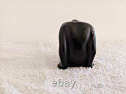 Nabhi Figurine Lalique France Sculpture Naked Woman Crouching Black Glass Torso
