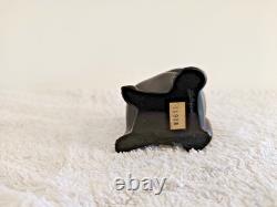 Nabhi Figurine Lalique France Sculpture Naked Woman Crouching Black Glass Torso