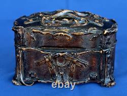 Napoleon III Sculpted Wood Jewelry Box Set 19th Century