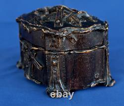 Napoleon III Sculpted Wood Jewelry Box Set 19th Century