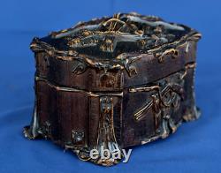 Napoleon III Sculpted Wood Jewelry Box Set 19th Century