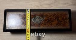 Napoleon III-Style Inlaid Wooden Glove Box with Lock and Key