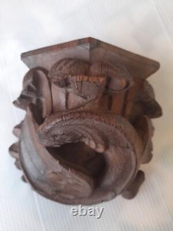 Neo-Gothic 19th Century Wooden Statue Sculpture Dragon Chimera Medieval Middle Ages