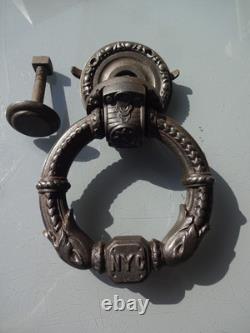 New York Rare Antique Superb Large Door Knocker Hammer Cast Iron Late 19th Century
