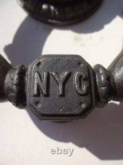 New York Rare Antique Superb Large Door Knocker Hammer Cast Iron Late 19th Century