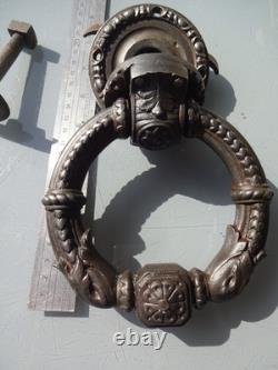 New York Rare Antique Superb Large Door Knocker Hammer Cast Iron Late 19th Century