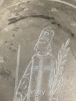 Nineteenth Century Pewter Plate and Beekeeper Apiculturist Beehive Wavrin Albert in Lille