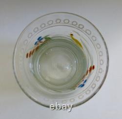 Norman tumbler glass, old blown and enameled tumbler glass, Normandy, D