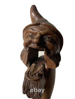 Nutcracker Wooden Nuts Sculpted Character Lutin Gnome Art Populaire 19th