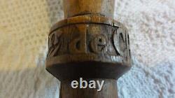 OLD CARVED WOODEN CANE ADVERTISING SNAKES CHAMPAGNE S N POPULAR ART
