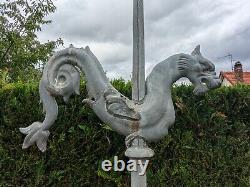 OLD Large WEATHERVANE OF BELL TOWER CHIMERA DRAGON IN ZINC