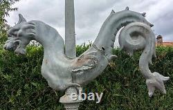 OLD Large WEATHERVANE OF BELL TOWER CHIMERA DRAGON IN ZINC