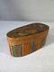 Old Pretty Oval Wooden Box Painted With Popular Art From Tyrol Austria 19th Century