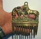 Old Rare Bronze Horse Hair Comb Antique Brass Folk Art